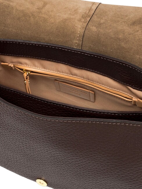 HELENA ROUND Borsa a spalla in pelle, con tracolla espresso - Borse Donna