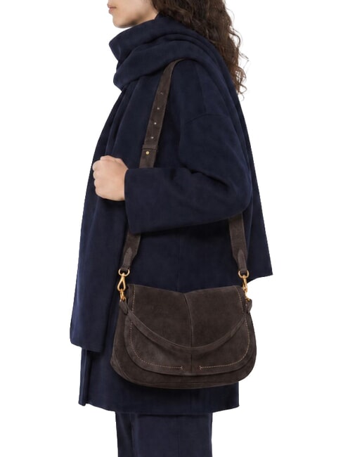 HELENA ROUND Borsa a tracolla in pelle moka - Borse Donna