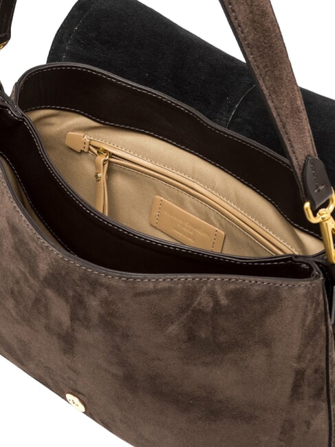 HELENA ROUND Borsa a tracolla in pelle moka - Borse Donna