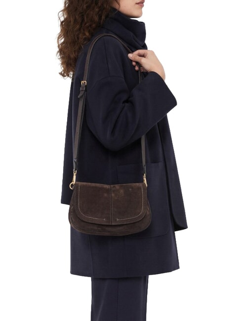 HELENA ROUND Borsa a tracolla in pelle moka - Borse Donna