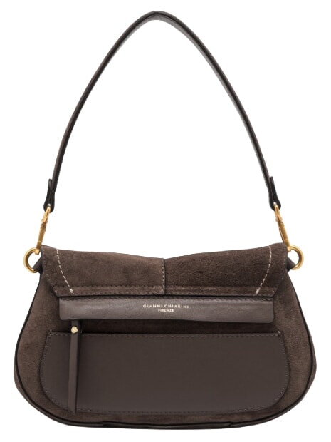 HELENA ROUND Borsa a tracolla in pelle moka - Borse Donna