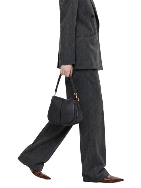 HELENA ROUND Borsa a spalla in pelle, con tracolla Nero - Borse Donna