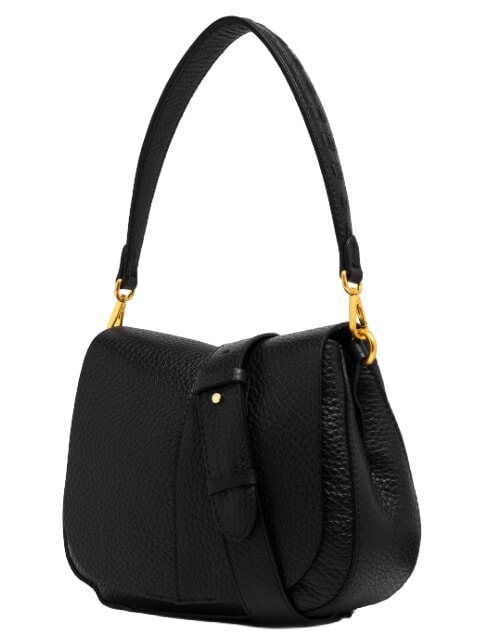 HELENA ROUND Borsa a spalla in pelle, con tracolla Nero - Borse Donna