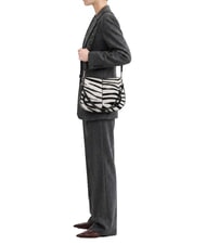 GIANNI CHIARINI HELENA ROUND Borsa a spalla in pelle, con tracolla zebra bianco-nero - Borse Donna - 7