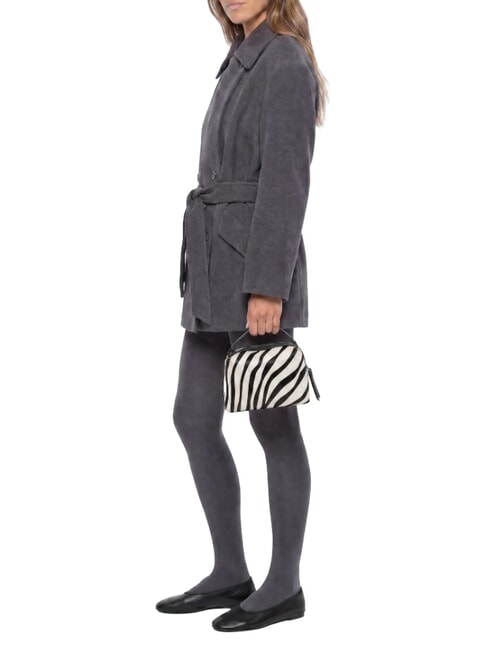 ALIFA Borsa a mano in pelle, con tracolla zebra bianco-nero - Borse Donna