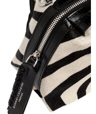 GIANNI CHIARINI ALIFA Borsa a mano in pelle, con tracolla zebra bianco-nero - Borse Donna - 6