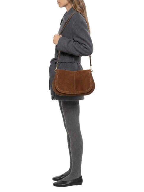 HELENA ROUND Borsa a tracolla in pelle cognac - Borse Donna
