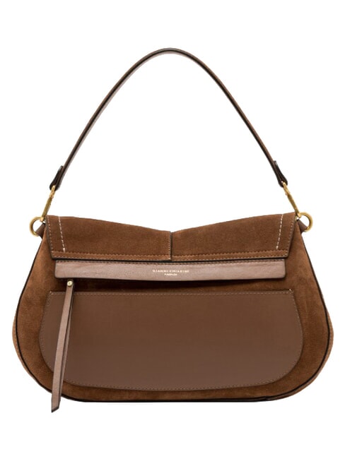 HELENA ROUND Borsa a tracolla in pelle cognac - Borse Donna