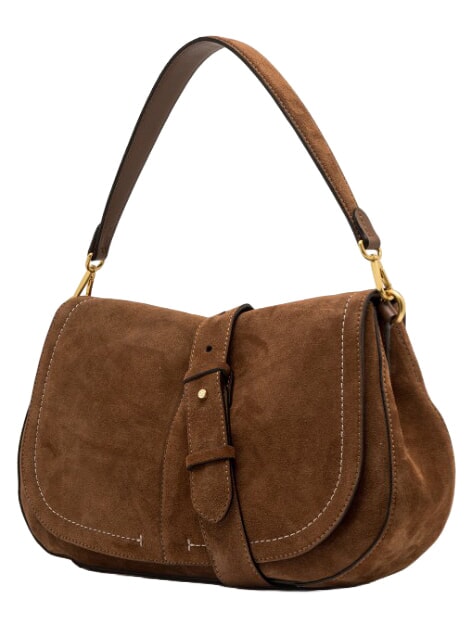 HELENA ROUND Borsa a tracolla in pelle cognac - Borse Donna