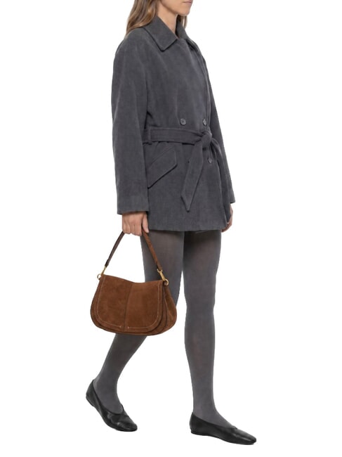 HELENA ROUND Borsa a tracolla in pelle cognac - Borse Donna