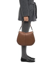 GIANNI CHIARINI HELENA ROUND Borsa a spalla con tracolla, in pelle noce - Borse Donna - 2