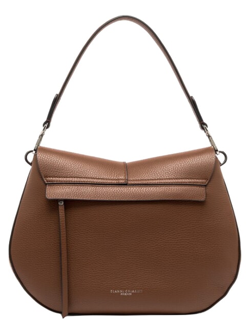 HELENA ROUND Borsa a spalla con tracolla, in pelle noce - Borse Donna