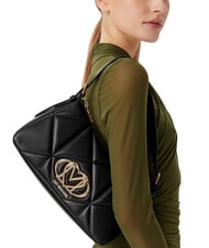 LOVE MOSCHINO EMBOSSED QUILTED Borsa a spalla Nero - Borse Donna - 2