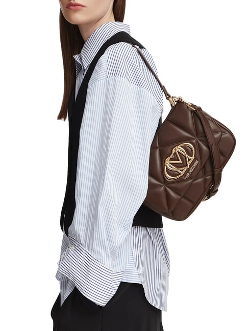 EMBOSSED QUILTED Borsa a spalla, con tracolla marrone - Borse Donna