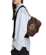 LOVE MOSCHINO EMBOSSED QUILTED Borsa a spalla, con tracolla marrone - Borse Donna - 2