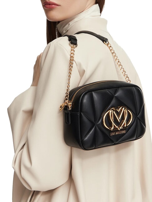 EMBOSSED QUILTED Borsa mini a tracolla, trapuntata Nero - Borse Donna