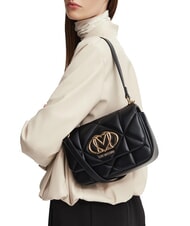 LOVE MOSCHINO EMBOSSED QUILTED Borsa a spalla, con tracolla Nero - Borse Donna - 2