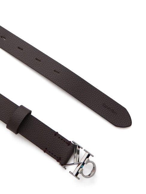 FACTED CK BUCKLE Cintura in pelle fudge/ shiny nickel - Cinture