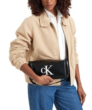 CALVIN KLEIN BOLD CK Borsa a mano, con tracolla black/white - Borse Donna - 2