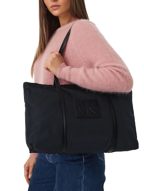 TOTE Shopper in tessuto riciclato na black - Borse Donna