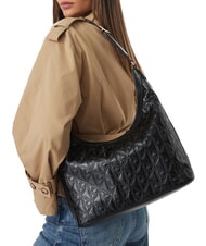 CALVIN KLEIN EMBLEM AOP Borsa a spalla na black - Borse Donna - 2