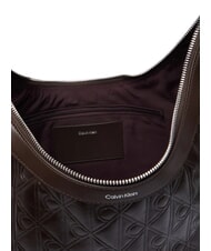 CALVIN KLEIN EMBLEM AOP Borsa a spalla delicioso/antique silver - Borse Donna - 4