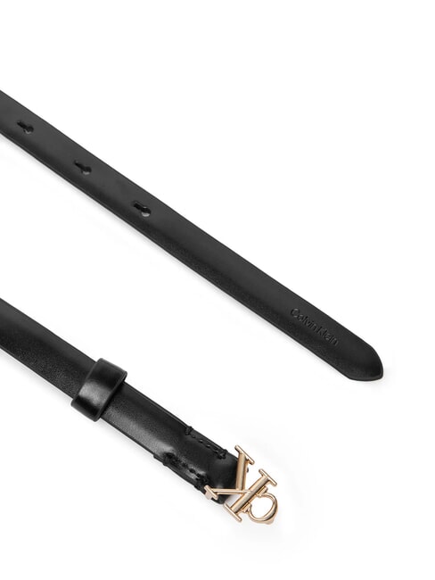 ROUND CK BUCKLE Cintura in pelle black / antique light gold - Cinture
