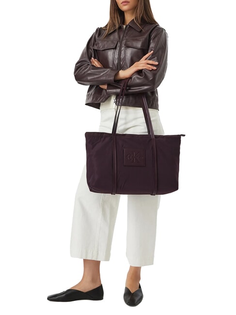 TOTE Shopper in tessuto riciclato fudge - Borse Donna