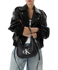 CALVIN KLEIN BOLD CK Borsa a spalla, con tracolla black/white - Borse Donna - 2