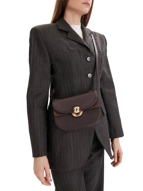 SFERA Mini Bag a tracolla, in pelle cioccolato - Borse Donna