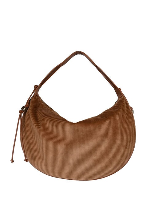 THESS CORDUROY Maxi Bag a spalla cognac - Borse Donna