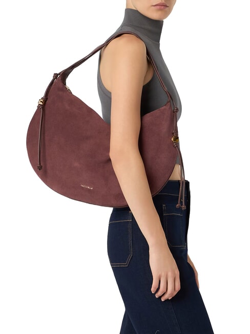 THESS SUEDE BIM Maxi sacca a spalla, in pelle berry - Borse Donna