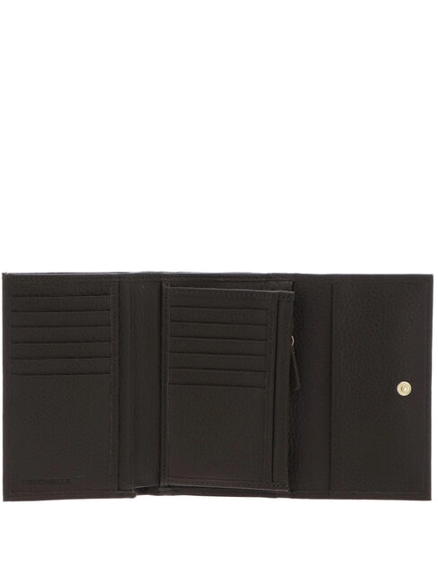 METALLIC SOFT Portafoglio bifold pelle martellata fango - Portafogli Donna