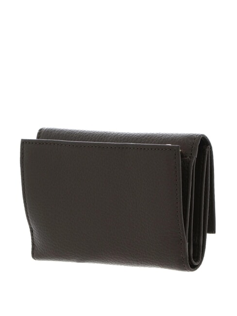 METALLIC SOFT Portafoglio bifold pelle martellata fango - Portafogli Donna