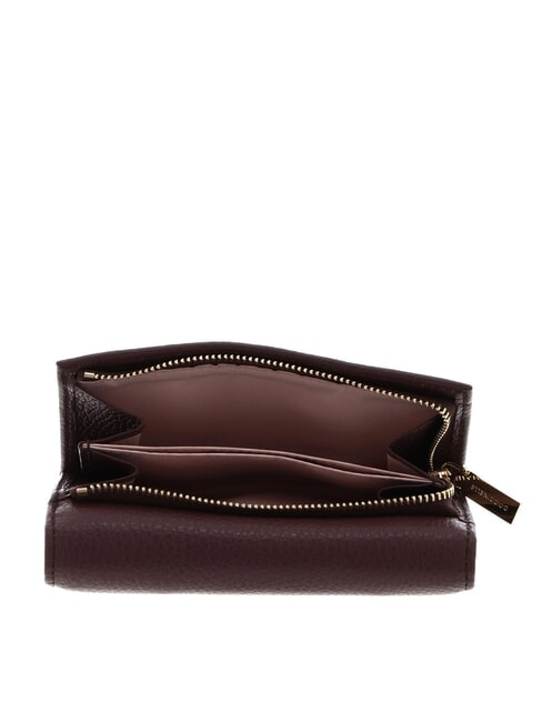 METALLIC SOFT Portafoglio bifold pelle martellata berry - Portafogli Donna