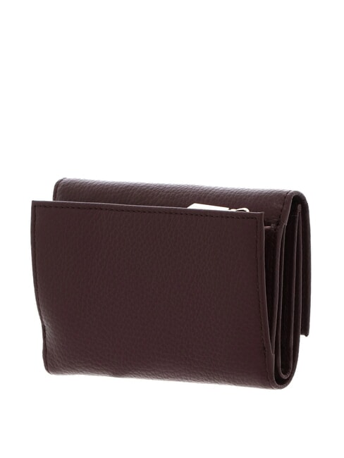 METALLIC SOFT Portafoglio bifold pelle martellata berry - Portafogli Donna