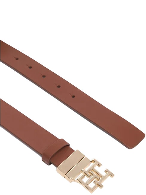 TH LOGO Cintura reversibile in pelle, con monogramma black mono/winter cognac - Cinture