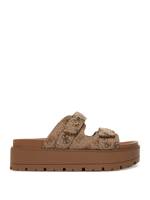 FAXON2 Sandali zeppa 6.5 cm Beige/Brown - Scarpe Donna