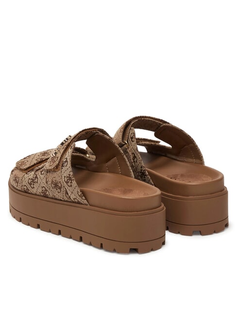 FAXON2 Sandali zeppa 6.5 cm Beige/Brown - Scarpe Donna
