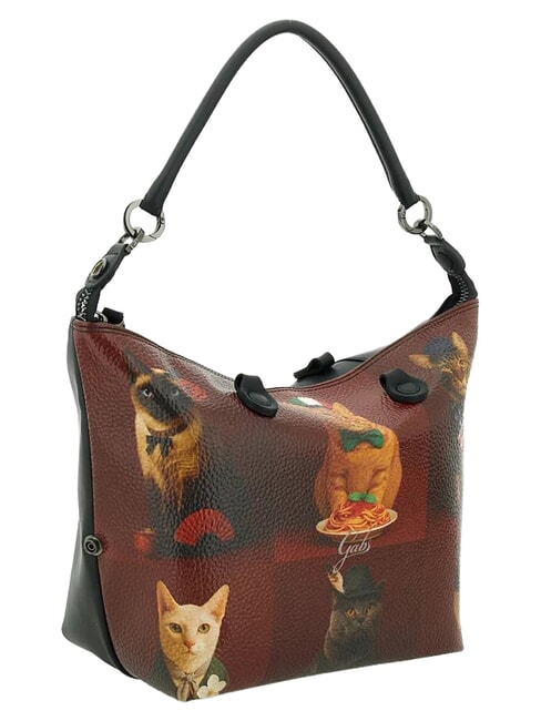 G3 PLUS Borsa shopping media, trasformabile worldwide cats red - Borse Donna