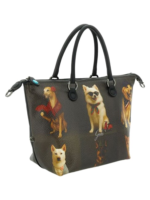G3 PLUS Borsa shopping media, trasformabile worldwide dogs grey - Borse Donna