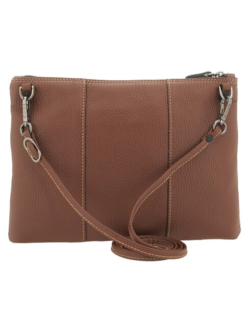 BEYONCE Pochette media in pelle, con tracolla cuoio scuro - Borse Donna