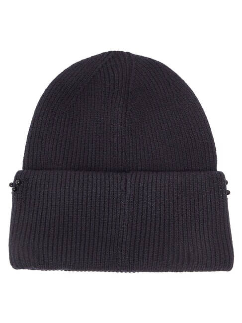PERLE Cappello lavorato a maglia con perline NERO - Cappelli