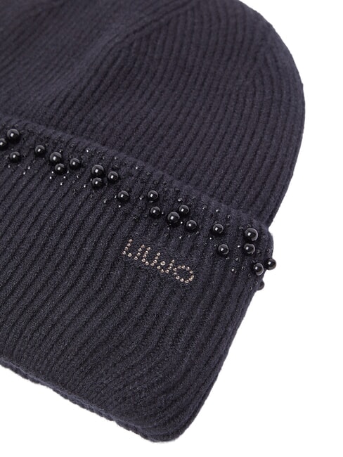 PERLE Cappello lavorato a maglia con perline NERO - Cappelli
