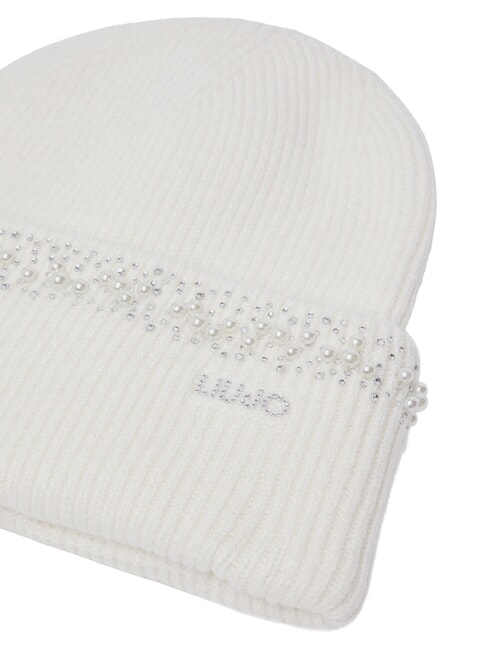 PERLE Cappello lavorato a maglia con perline white cream - Cappelli