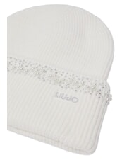 LIUJO PERLE Cappello lavorato a maglia con perline white cream - Cappelli - 3