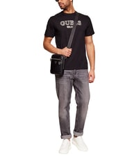 GUESS MONACO Mini Borsello in pelle NERO - Tracolle Uomo - 4
