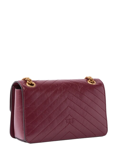 LOVE ONE LIGHT Borsa mini in pelle trapuntata ribes intenso-antique gold - Borse Donna