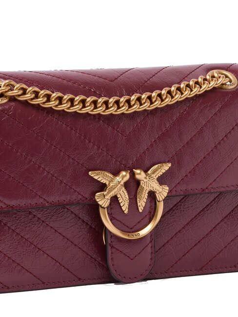 LOVE ONE LIGHT Borsa mini in pelle trapuntata ribes intenso-antique gold - Borse Donna