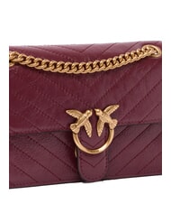 PINKO LOVE ONE LIGHT Borsa mini in pelle trapuntata ribes intenso-antique gold - Borse Donna - 3